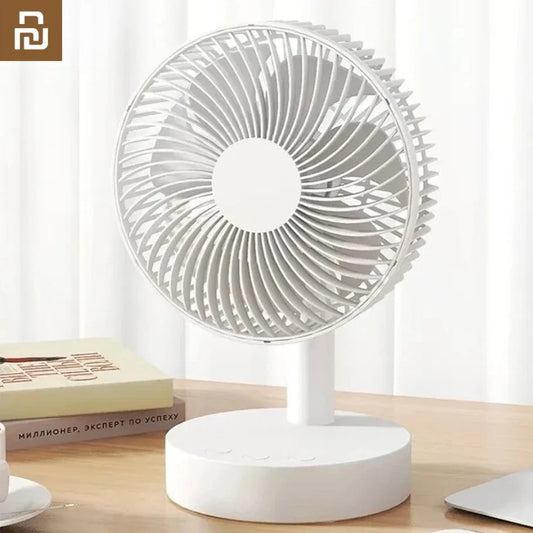 Brisa refrescante | Ventilador portátil con batería recargable y control de 4 velocidades | Diseño compacto para comodidad personal