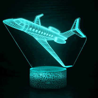 Airplane 3D LED Night Light | USB Illusion Bedside Lamp for Bedroom Decor