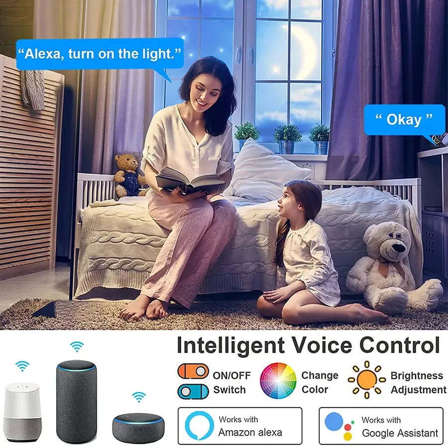 Smart WiFi RGB Ceiling Light 24W App Control Alexa Google Home Bedroom Lamp