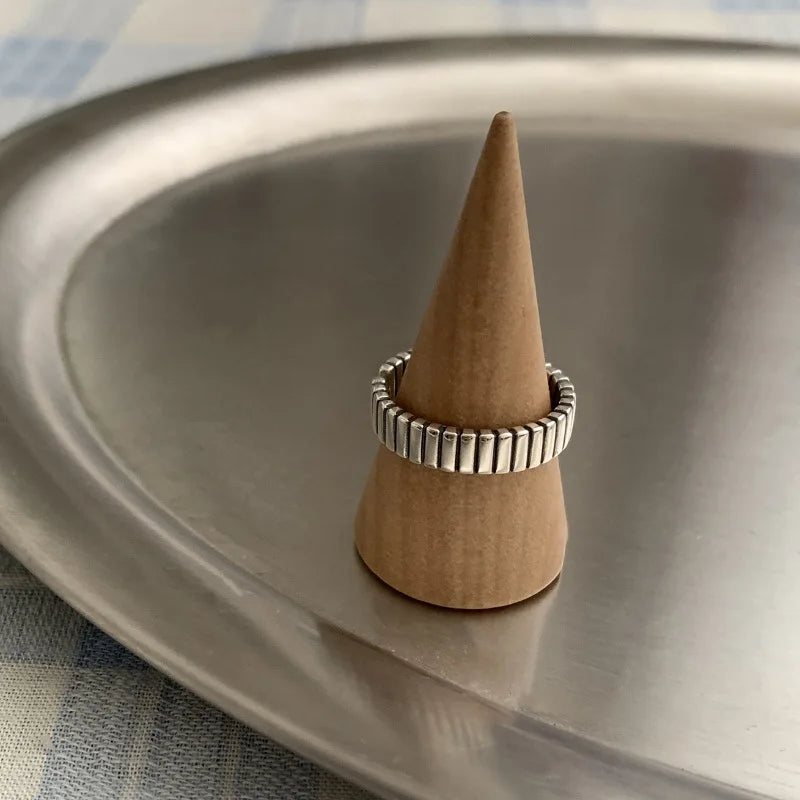 VENTFILLE 925 Sterling Silver Adjustable Rings | Vintage Hip Hop Couples Jewelry