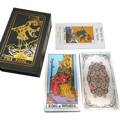 Nouveau Tarot Rider Waite en plastique, dorure à chaud, cartes de divination exquises pour jeu de société, pour collection.