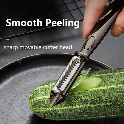 3 In 1 Fruit And Vegetable Peeler Kitchen Gadget Potato Carrot Slicer Alloy Sharp Grater Multifunctional  Kitchen Accessories
