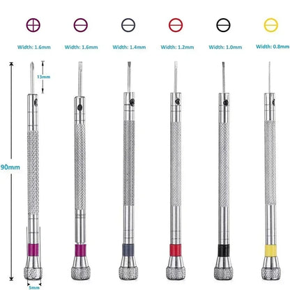 0.8-1.6mm Steel Screwdriver Set for Watch Repair | Portable Watch Band Removal Tool with Mini Link Pins