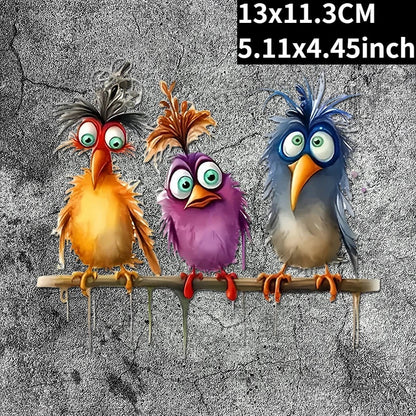 Funny Cartoon Bird Window Stickers | Self-Adhesive PVC Home Decals
