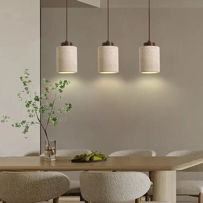 Japanese Wabi Sabi Stone Pendant Light – Modern Bedside Hanging Lamp for Bedroom