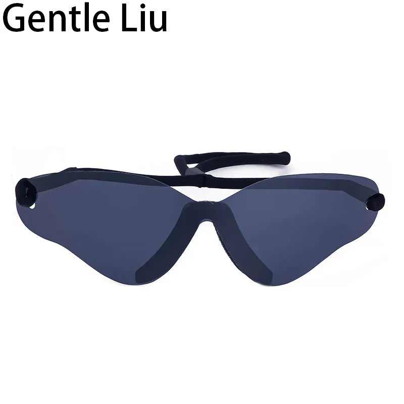 Oversized Punk Rimless Sunglasses | Y2K UV400 Mirror Lens Shades