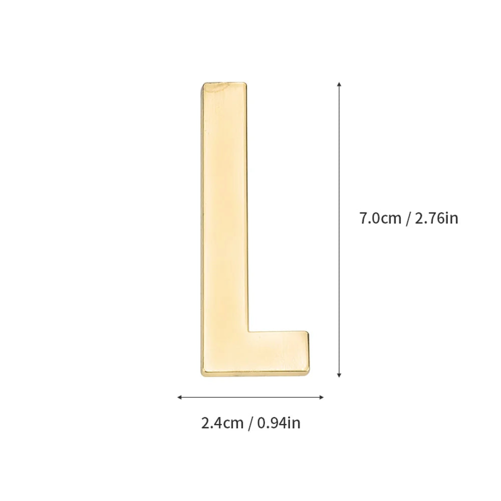 1 pièce en métal auto-adhésive Numéro de maison, lettres de l'alphabet anglais pour plaque de porte d'appartement, autocollants de numéro de boîte aux lettres de table 7*3cm