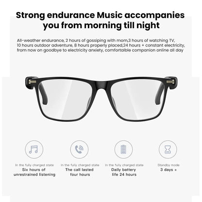 Gafas inteligentes Bluetooth Gafas de sol polarizadas Filtro de luz azul Resistentes al agua para hombres