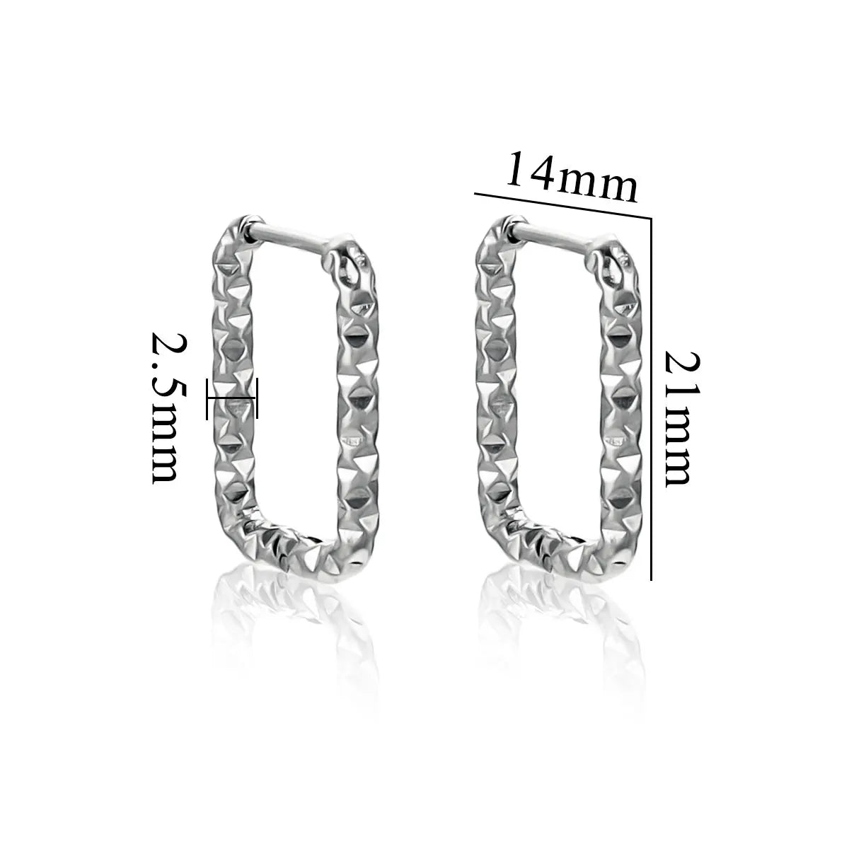 6pcs Stainless Steel Rectangular Textured Earrings | 18K Gold Plated DIY Jewelry Findings