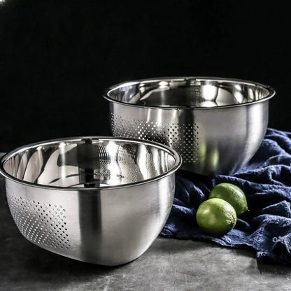 Kitchen Strainer, Stainless Steel Colander Rice Washer Vegetable Fruit Washing Bowls for Cleaning , Rice, and , Kitchen Tools