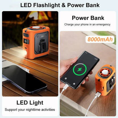 Compagnon Rafraîchissant | Ventilateur de Ceinture Portable avec Batterie 8000 mAh | 100 Vitesses Réglables pour un Confort Optimal