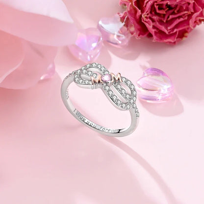 925 Sterling Silver Rose Gold Plated Infinity Heart Ring | Eternal Love Jewelry Gift for Mom