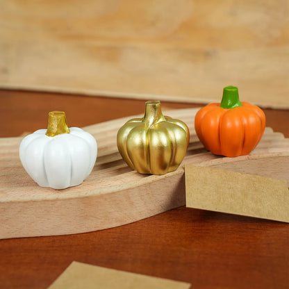 Marque-places Citrouille Dorée Décor Automne (Lot de 6), Décoration de Table pour Thanksgiving, Mariages Thème Automne