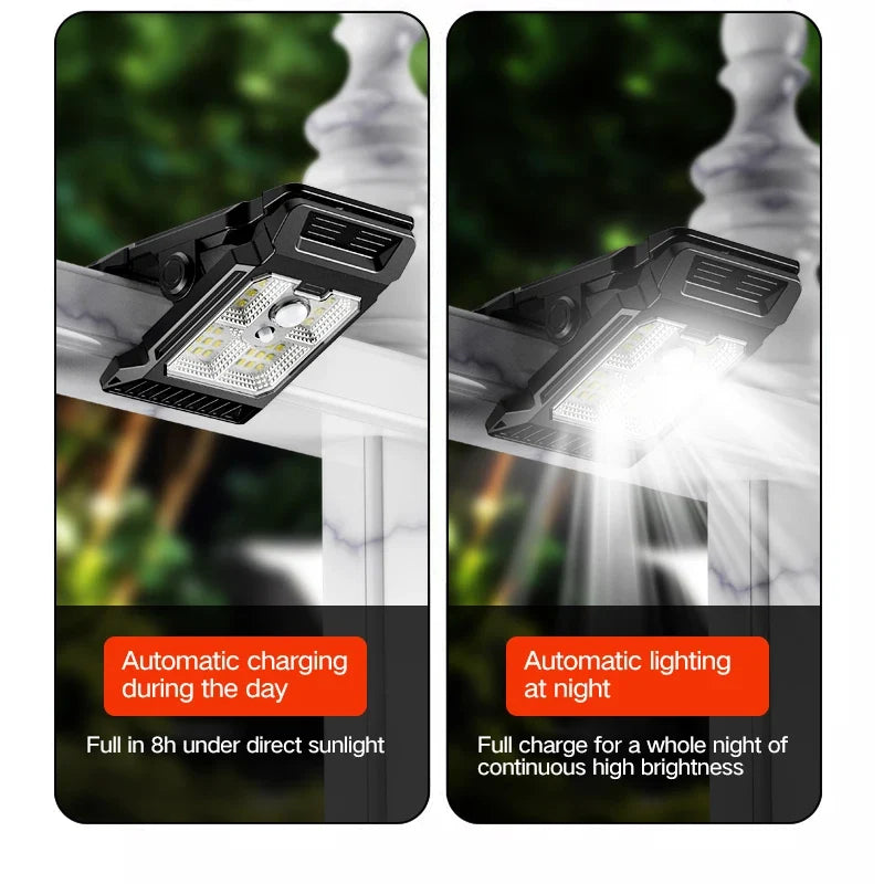 Solar Motion Sensor Garden Light | Outdoor Clip On LED Courtyard Lawn Lamp