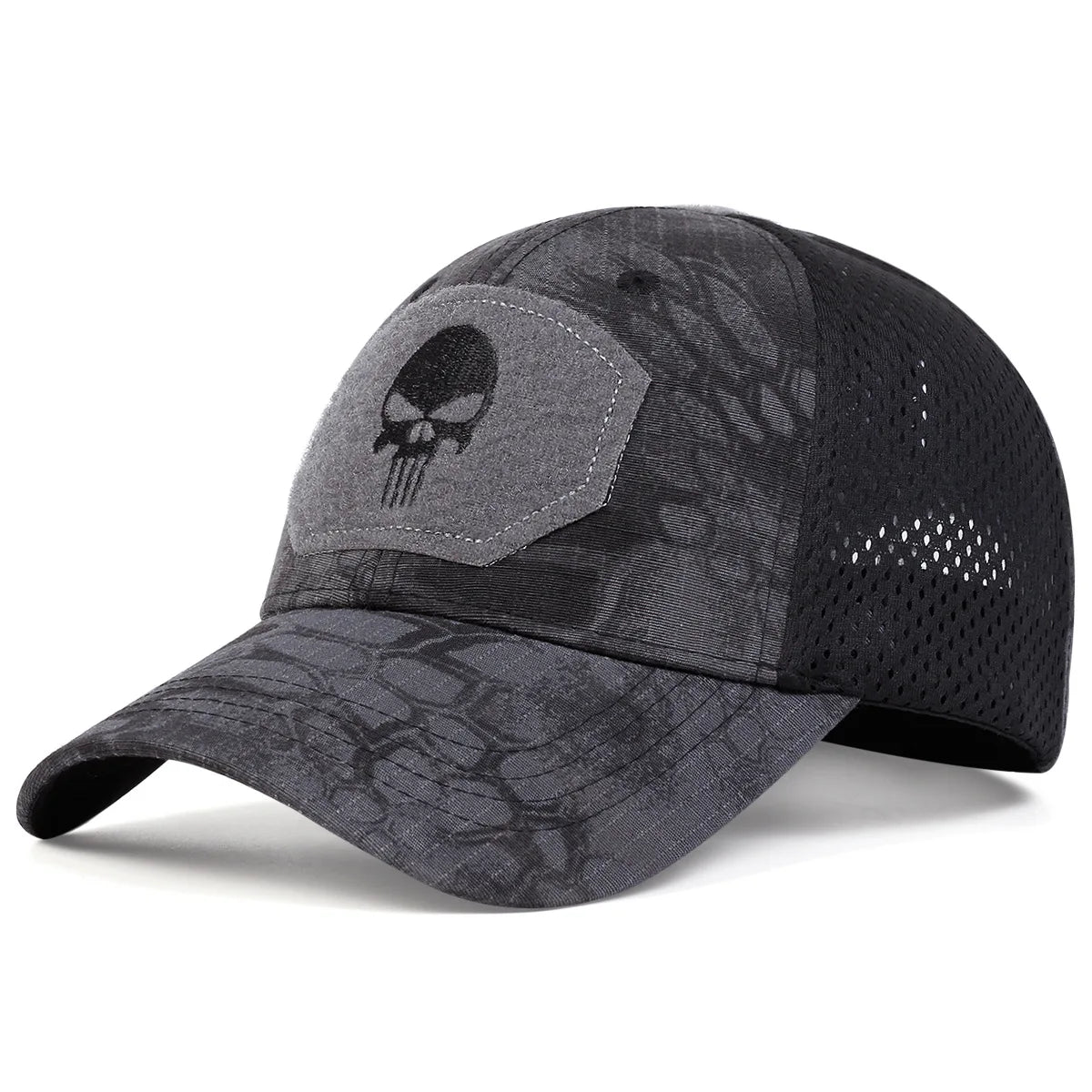 Unisex Skull Baseball Cap | Breathable Mesh Snapback for Outdoor Adventures