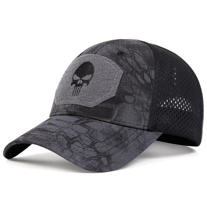 Unisex Skull Baseball Cap | Breathable Mesh Snapback for Outdoor Adventures