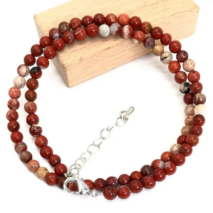 2025 Natural Stone Crystal Choker Necklace | 4mm Bohemian Adjustable Choker