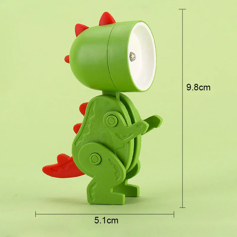 Mini Dinosaur Night Light | Battery-Powered Folding LED Lamp for Kids Bedroom