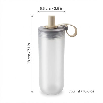 Clear Plastic Reusable Travel Mug | Leak-Proof Cup with Straw and Handle