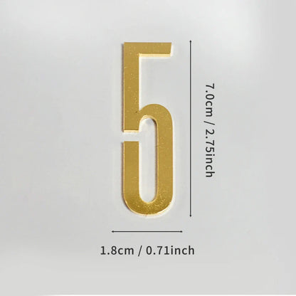 Golden Door Number with Magnets 7cm Metal House Number Apartment Door Number for Outdoor Hotel Home Mailbox Label