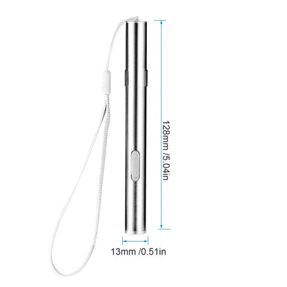 Mini Portable LED Pen Light | USB Rechargeable Medical Flashlight with Stainless Steel Clip