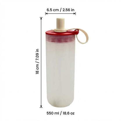 Clear Plastic Reusable Travel Mug | Leak-Proof Cup with Straw and Handle