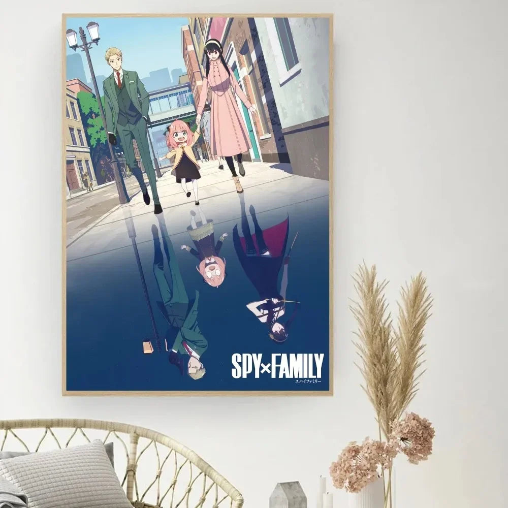 Lienzo clásico retro, anime "Spy X Family", póster impreso en HD, pintura decorativa para el hogar, sala de estar, dormitorio