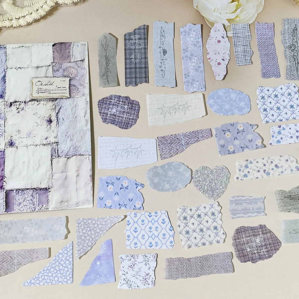 Vintage Paper Sticker Set for Junk Journal | 50-Pack Craft Supplies
