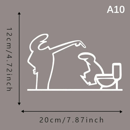 La Linea Minimalist Line Art Stickers | Modern Home Decor Door Decal