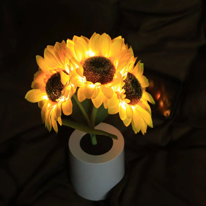 Sunflower LED Night Light USB Rechargeable Bedside Table Lamp Kids Room Decor