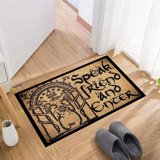 VIKAMA Middle Earth The Lord Of The Rings Printed Rug Entrance Doormat Hallway Foot Mat Fantasy Themed Decorative Rug