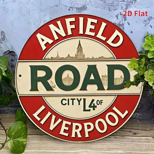 Liverpool FC Vintage Metal Sign 8x8 Inch Retro Tin Wall Art for Home Bar Decor