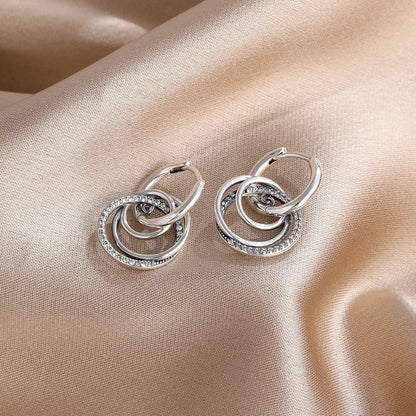 925 Silver Butterfly Heart Stud Earrings | Shining Zircon Jewelry Gift