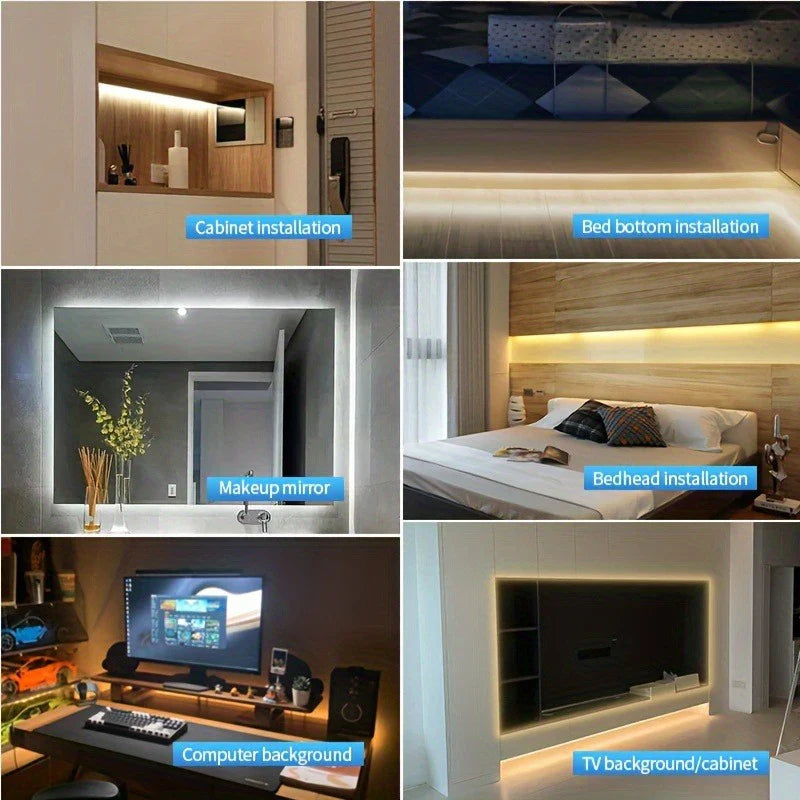 COB LED Strip Lights 5V USB Dimmable | 320 LEDs/m Flexible Ribbon for Kitchen Cabinet Mirror Bedroom