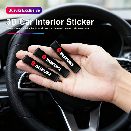 3D Epoxy Car Emblem Stickers for Suzuki Models | Black Interior & Exterior Decals