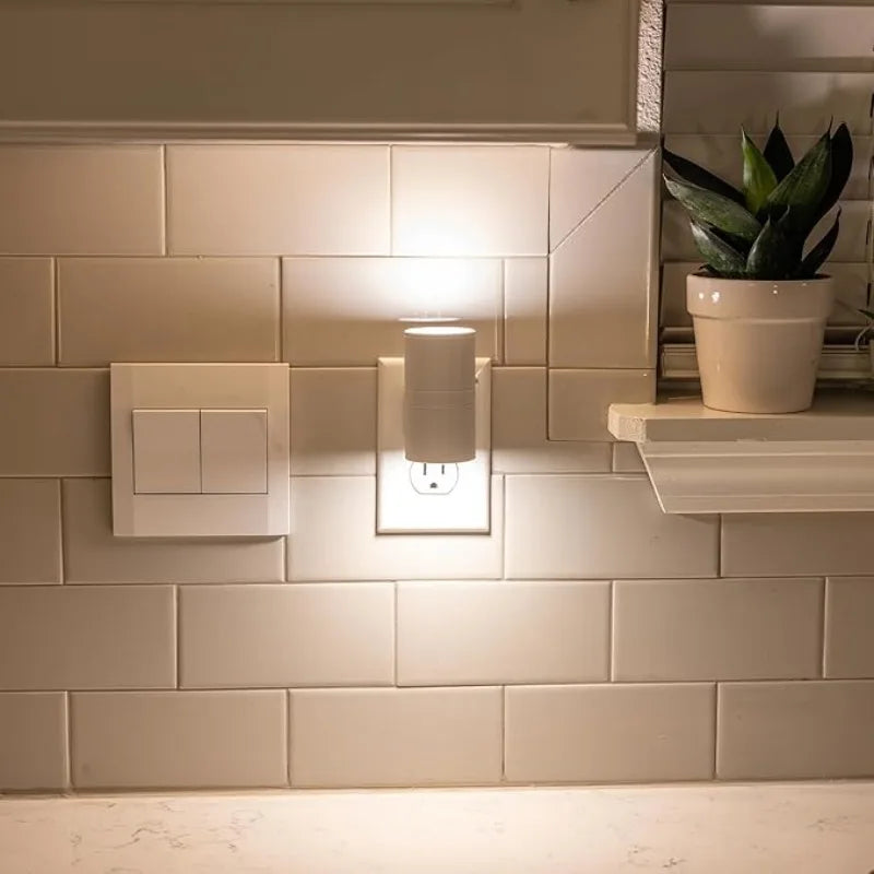 Plug In Night Light Dusk to Dawn Sensor Adjustable Brightness Stair Hallway