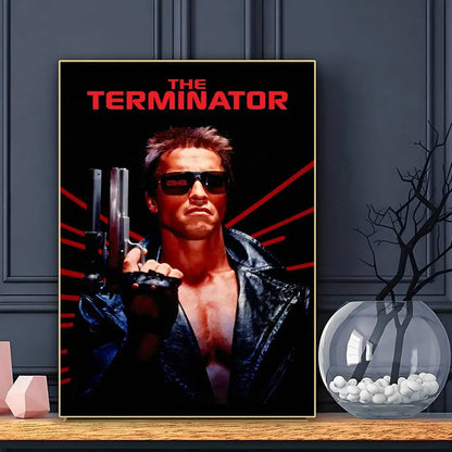 Classic Movie The Terminator Poster Sticky Wall Art Printing Waterproof Home Living Bed Room Bar Aesthetic Decor