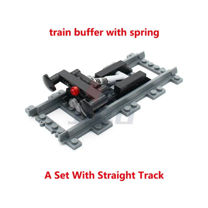 City Train Parts Buffer Stop Set | Railway Track End Model Compatible with 53401 Straight Track MOC RC Train Building Blocks