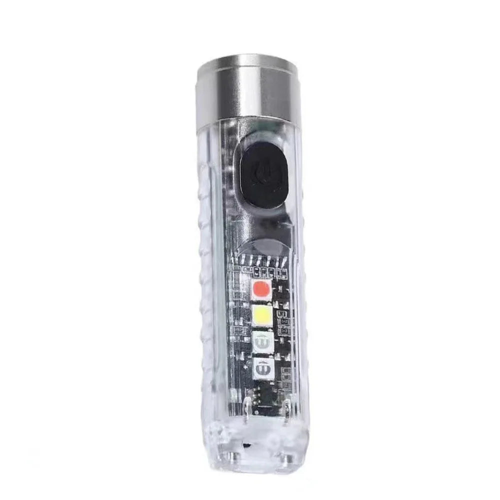 Mini EDC LED Flashlight | Portable Keychain Light with Magnetic Base and USB Rechargeable UV Lamp