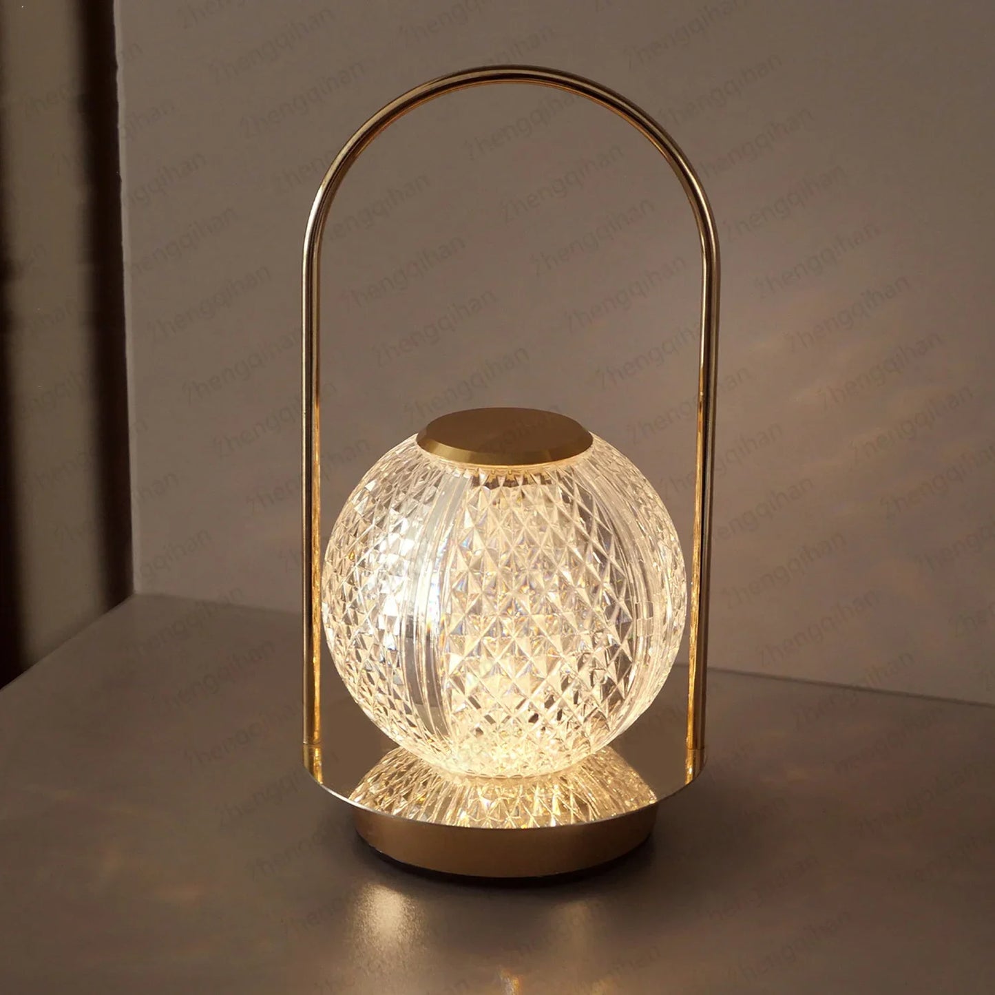 Wireless Crystal LED Table Lamp – Rechargeable Touch Night Light for Bedroom Bar
