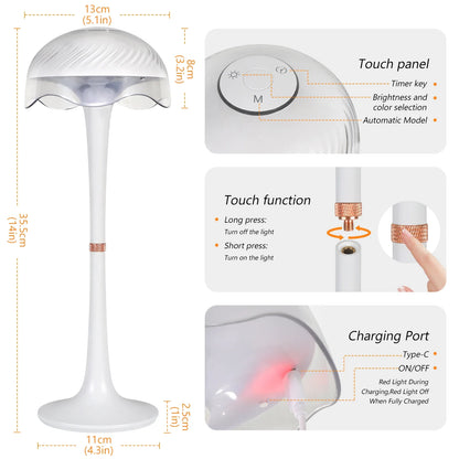 RGB Touch Desk Lamp Rechargeable Eye Care Bedside Night Light for Bedroom