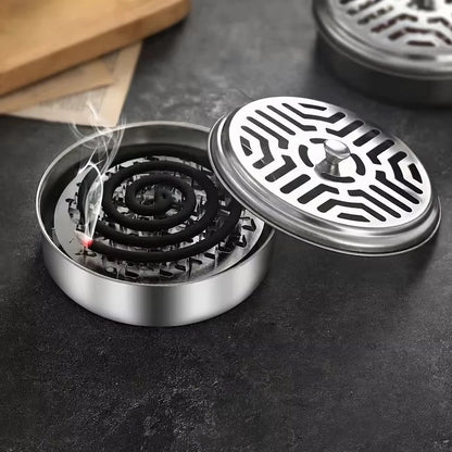 Stainless Steel Mosquito Coil Tray With Cover | Large Portable Mosquito Coil Holder Box