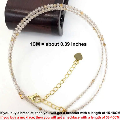 Faceted Gemstone Beaded Necklace and Bracelet Set | Natural Crystal Choker Jewelry for Men and Women