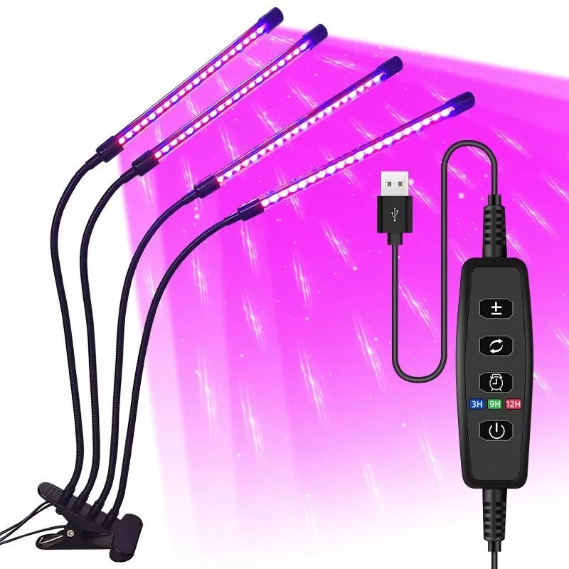 Lampe de croissance LED pour plantes, 10 niveaux de luminosité réglable, spectre complet, minuterie 3H/9H/12H, pour jardin intérieur et légumes