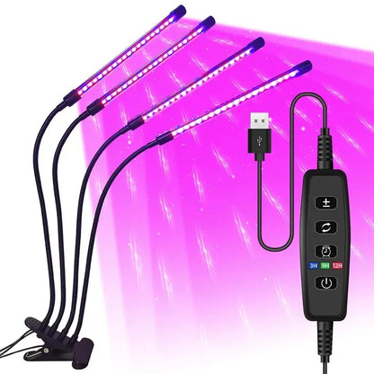 Lampe de croissance LED pour plantes, 10 niveaux de luminosité réglable, spectre complet, minuterie 3H/9H/12H, pour jardin intérieur et légumes
