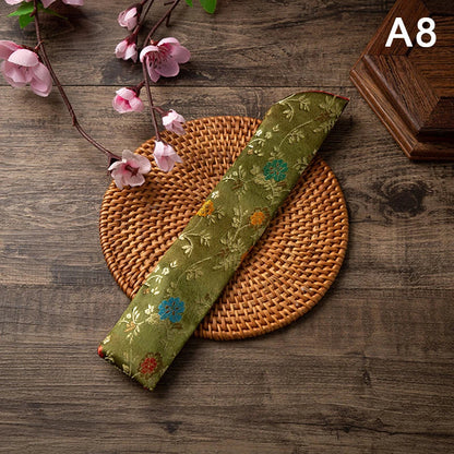 Embroidered Folding Fan Cover Pouch | Silk Fan Protector