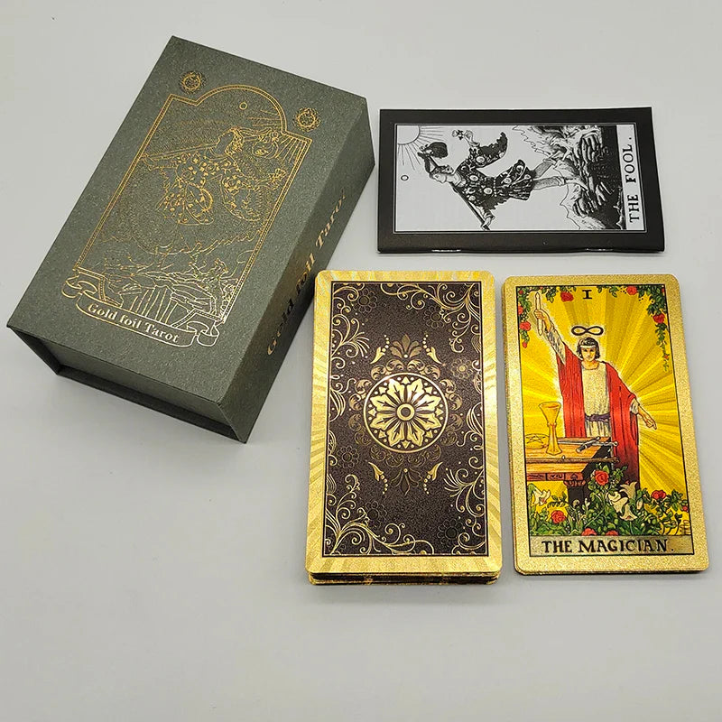 Nouveau Tarot Rider Waite en plastique, dorure à chaud, cartes de divination exquises pour jeu de société, pour collection.