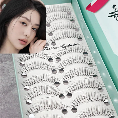 Anime Style False Eyelashes 10 Pairs | 11mm C-Shaped Curled DIY Strip Lashes