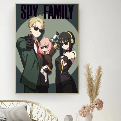 Lienzo clásico retro, anime "Spy X Family", póster impreso en HD, pintura decorativa para el hogar, sala de estar, dormitorio