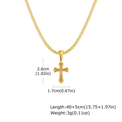 Hip Hop Cross Necklace for Men Women | Stainless Steel Chic Cross Pendant Christian Jewelry